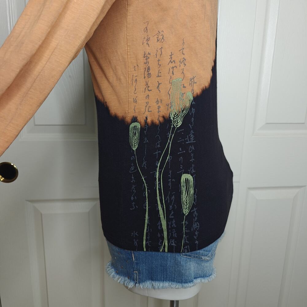 Citron 3.33 split tie-dye color block long sleeve tee sz S - Picture 5 of 10